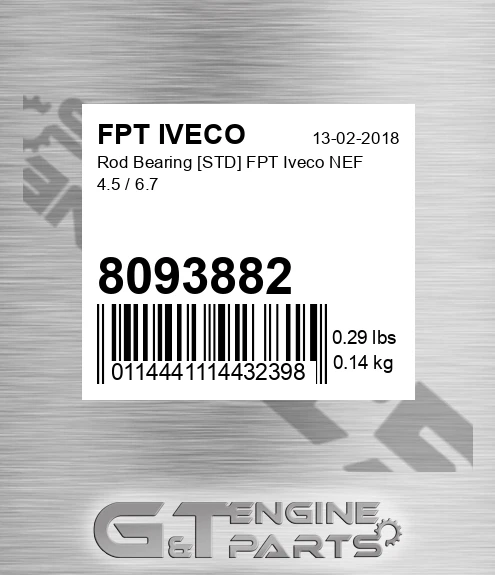 8093882 Rod Bearing [std] Nef 4.5 / 6.7