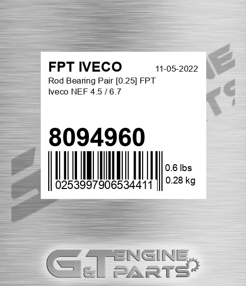8094960 Rod Bearing Pair [0.25] Nef 4.5 / 6.7
