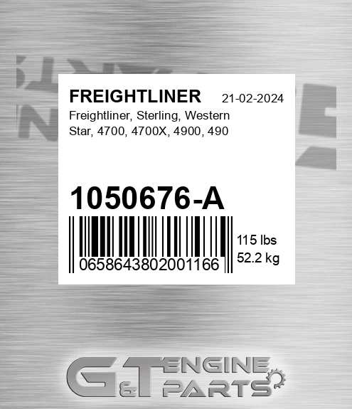 1050676-A , Sterling, Western Star, 4700, 4700x, 4900, 490