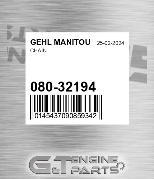 080-32194 Chain for GEHL MANITOU