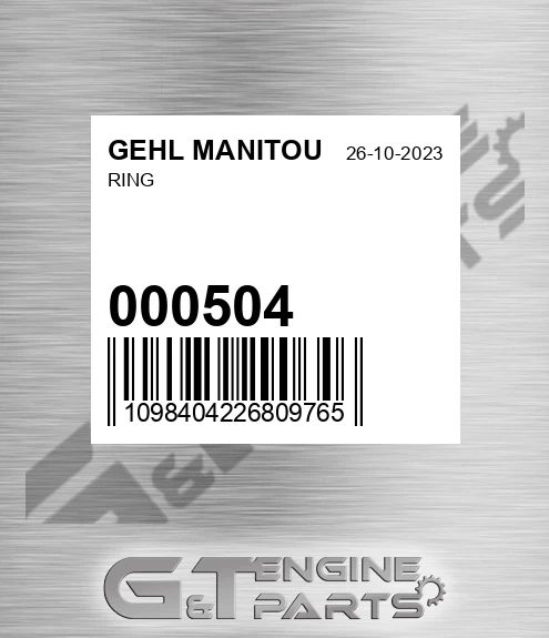 000504 Ring for GEHL MANITOU