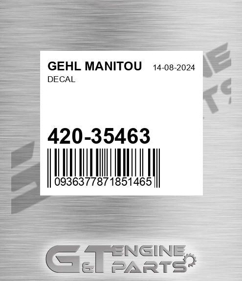 420-35463 Decal for GEHL MANITOU