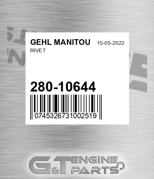 280-10644 Rivet for GEHL MANITOU