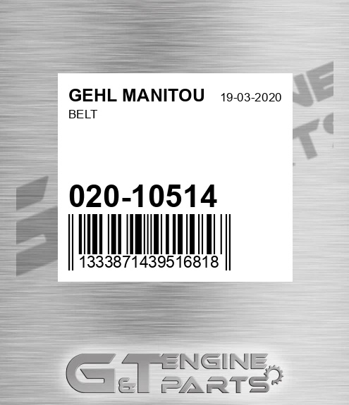 020-10514 Belt for GEHL MANITOU