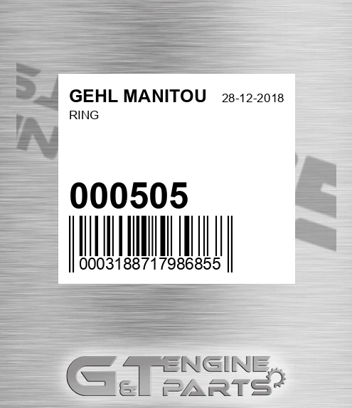 000505 Ring for GEHL MANITOU