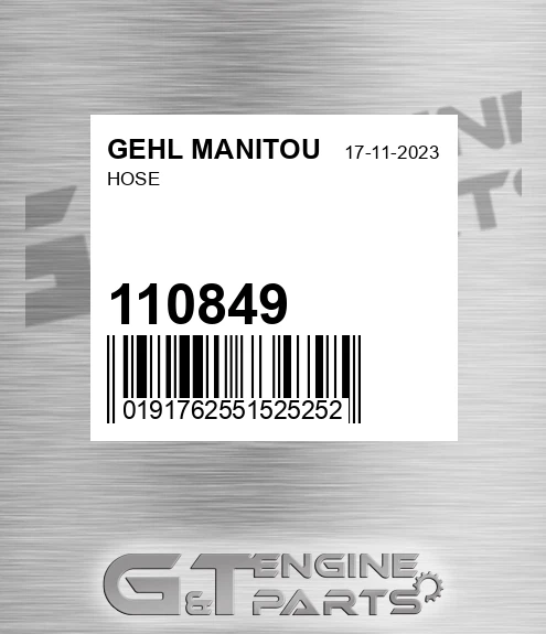 110849 Hose for GEHL MANITOU