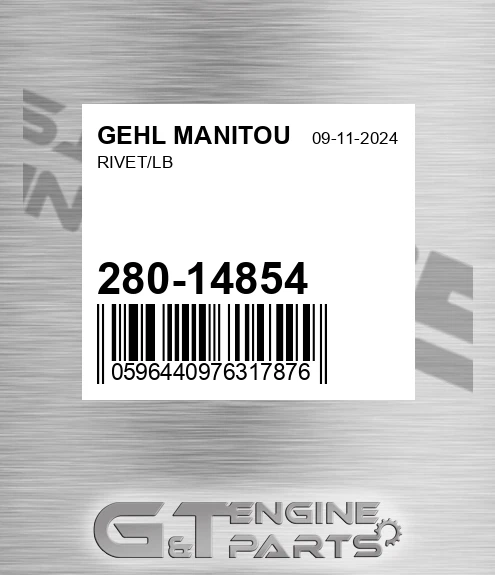 280-14854 Rivet/lb for GEHL MANITOU
