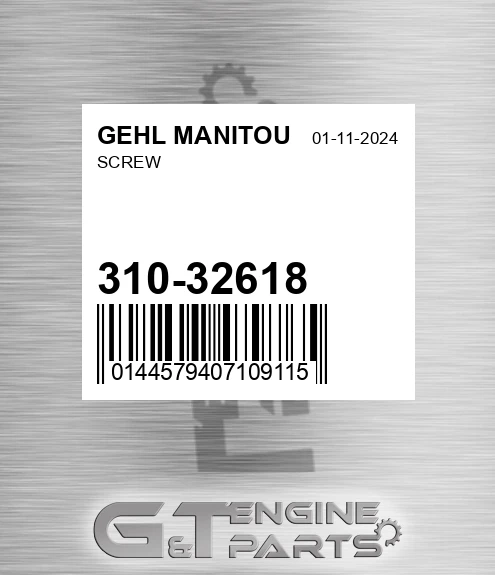 310-32618 Screw for GEHL MANITOU