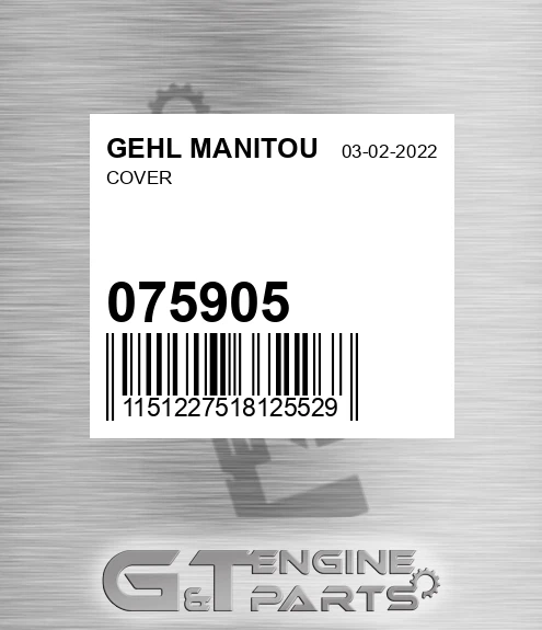 075905 Cover for GEHL MANITOU