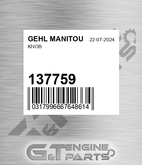 137759 Knob for GEHL MANITOU
