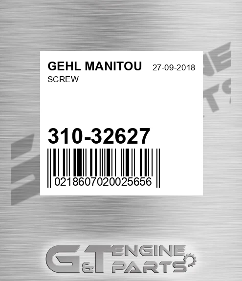 310-32627 Screw for GEHL MANITOU