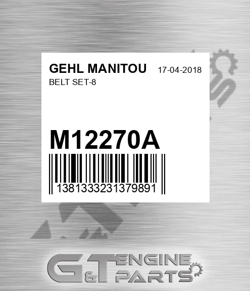 M12270A Belt Set-8 for GEHL MANITOU