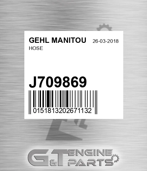 J709869 Hose for GEHL MANITOU