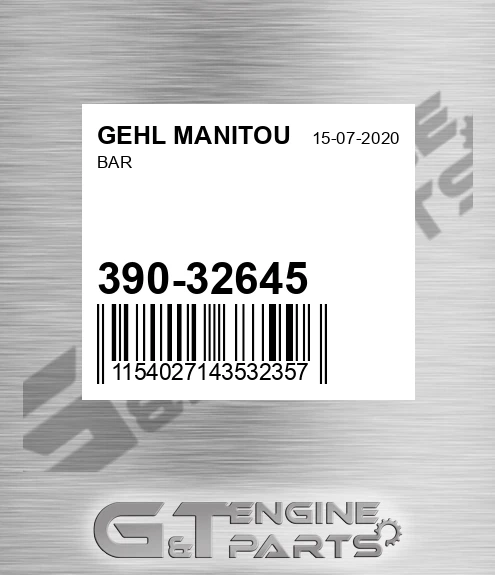 390-32645 Bar for GEHL MANITOU