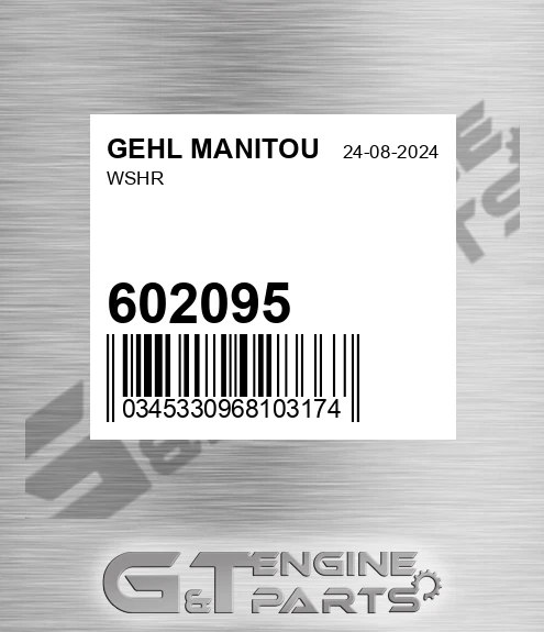 602095 Wshr for GEHL MANITOU