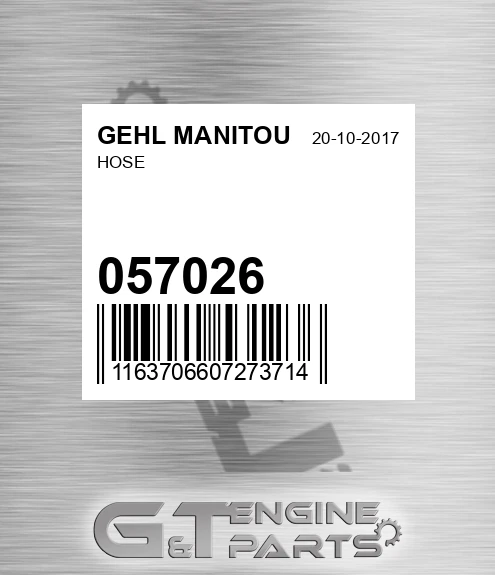 057026 Hose for GEHL MANITOU