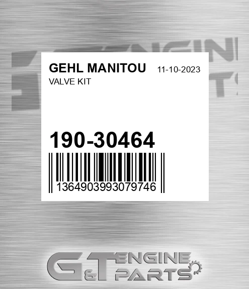 190-30464 Valve Kit for GEHL MANITOU