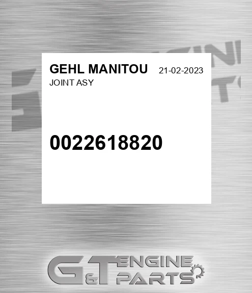0022618820 Joint Asy for GEHL MANITOU