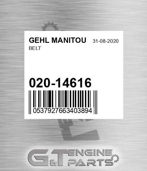 020-14616 Belt for GEHL MANITOU