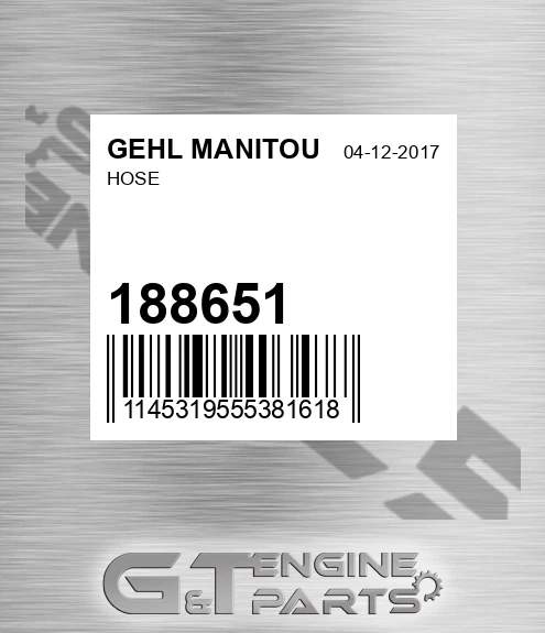 188651 Hose for GEHL MANITOU