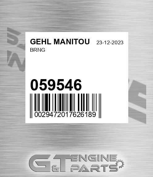 059546 Brng for GEHL MANITOU