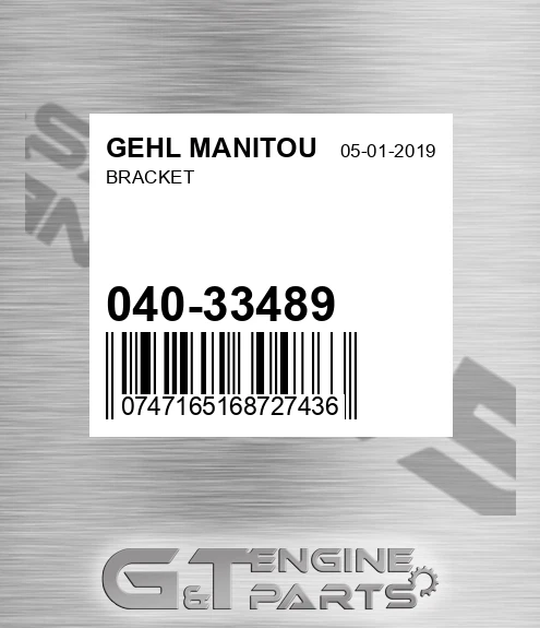 040-33489 Bracket for GEHL MANITOU