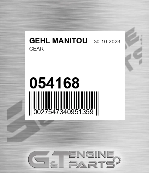 054168 Gear for GEHL MANITOU