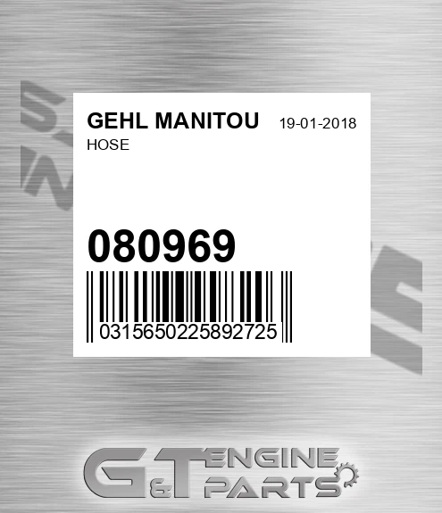 080969 Hose for GEHL MANITOU