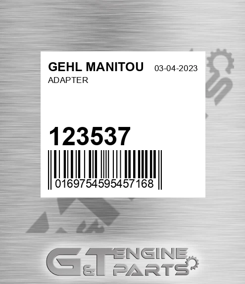 123537 Adapter for GEHL MANITOU