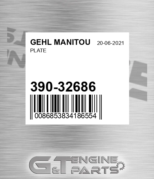 390-32686 Plate for GEHL MANITOU