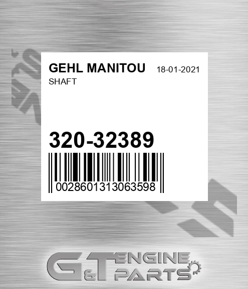 320-32389 Shaft for GEHL MANITOU