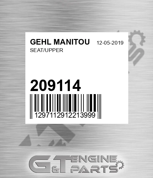 209114 Seat/upper for GEHL MANITOU