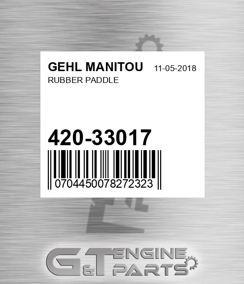420-33017 Rubber Paddle for GEHL MANITOU