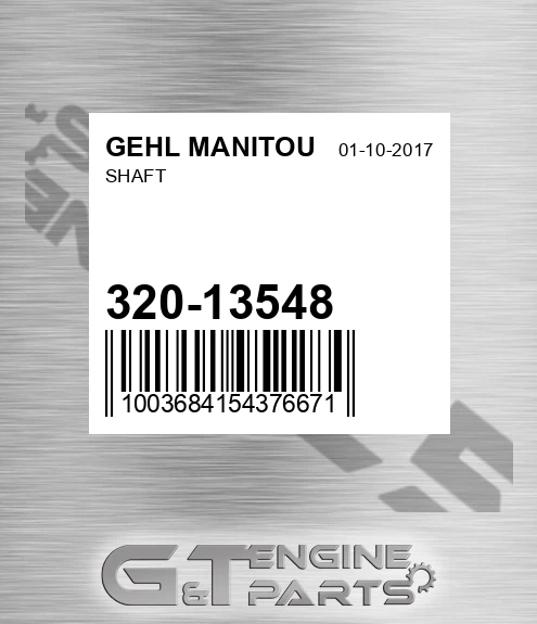 320-13548 Shaft for GEHL MANITOU