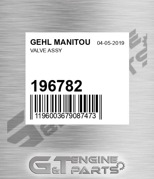 196782 Valve Assy for GEHL MANITOU