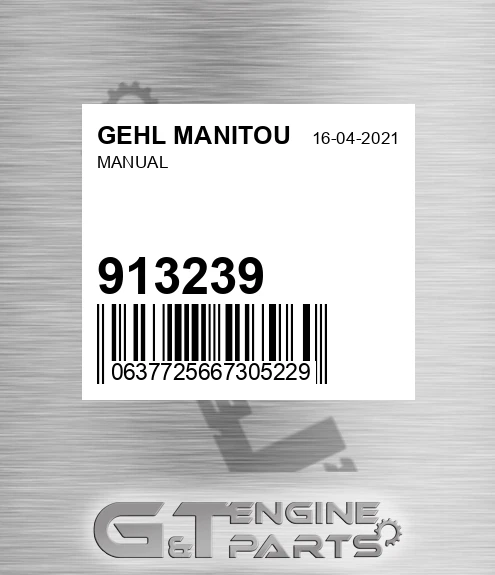 913239 Manual for GEHL MANITOU