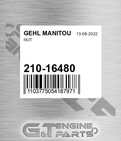 210-16480 Nut for GEHL MANITOU