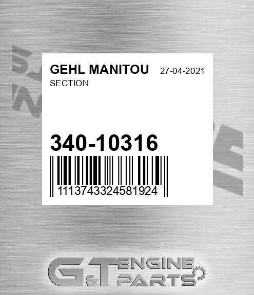 340-10316 Section for GEHL MANITOU