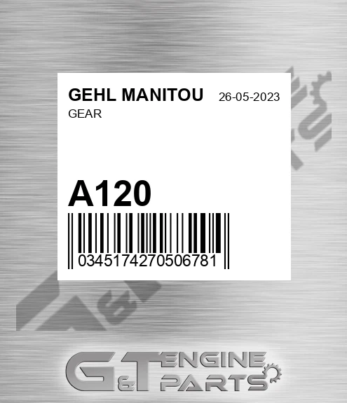 A120 Gear for GEHL MANITOU
