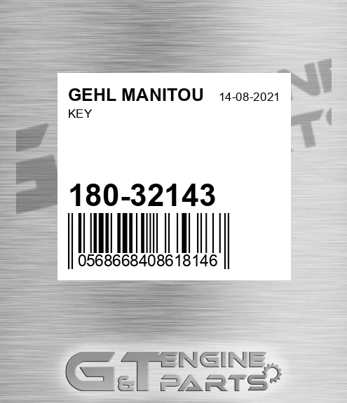 180-32143 Key for GEHL MANITOU