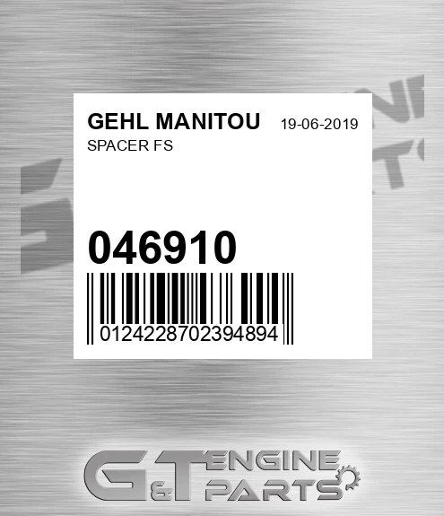 046910 Spacer Fs for GEHL MANITOU