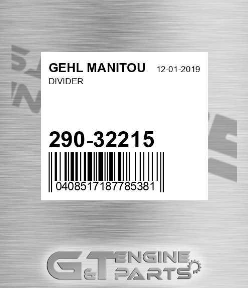290-32215 Divider for GEHL MANITOU