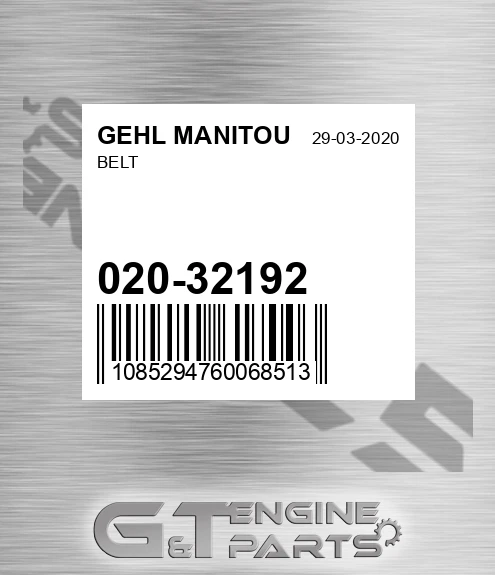020-32192 Belt for GEHL MANITOU