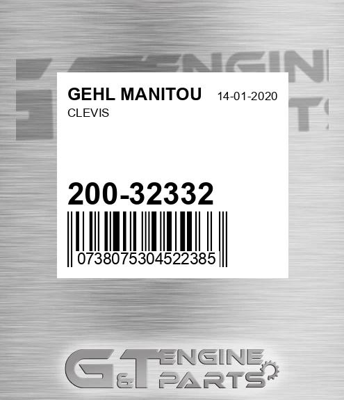 200-32332 Clevis for GEHL MANITOU