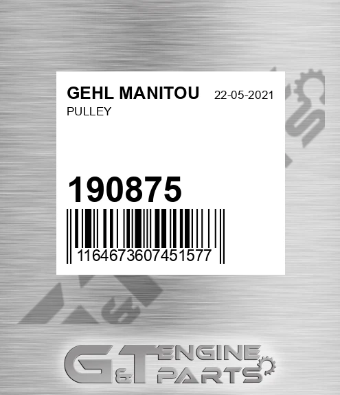 190875 Pulley for GEHL MANITOU