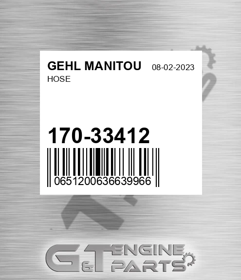 170-33412 Hose for GEHL MANITOU