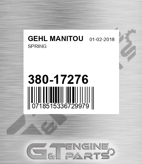 380-17276 Spring for GEHL MANITOU