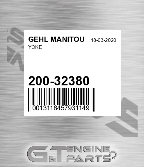 200-32380 Yoke for GEHL MANITOU