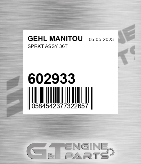 602933 Sprkt Assy 36t for GEHL MANITOU