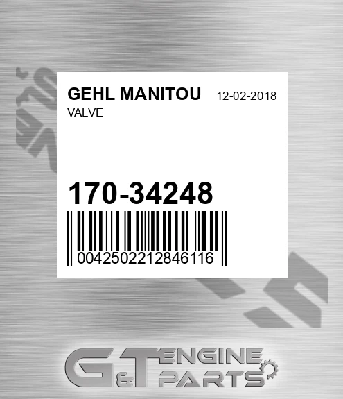 170-34248 Valve for GEHL MANITOU